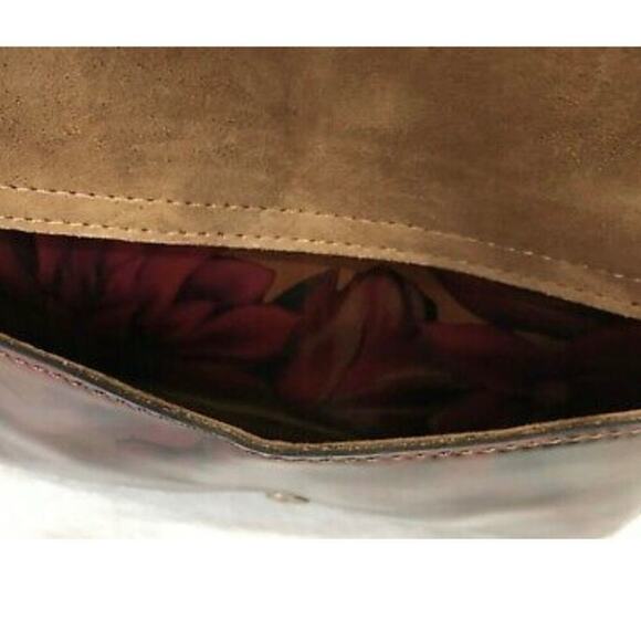 PATRICIA NASH “BOLSENA TOTE” HANDMADE LEATHER ENGLISH MUMS DESIGN SHOULDER tote - Picture 5 of 9